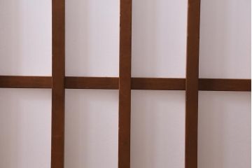 中古　松本民芸家具　和の風情が漂う障子付き衝立(つい立て、パーテーション)(R-041224)