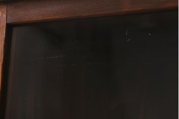 和製アンティーク家具　昭和初期　ヒノキ材　古い木のレトロな重ね戸棚(収納棚、食器棚、キャビネット)(R-041225)