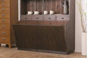 カタログ掲載品　ラフジュ工房オリジナル　見せる収納も隠す収納も同時にできるおしゃれな収納棚(オープンラック、飾り棚、本棚)(R-041226)