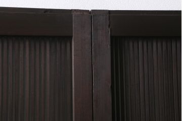 アンティーク建具　和製アンティーク　昭和初期　結霜ガラス　細かな格子が目を引く万本格子戸2枚セット(引き戸、建具)(R-041227)