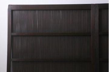 アンティーク建具　和製アンティーク　昭和初期　結霜ガラス　細かな格子が目を引く万本格子戸2枚セット(引き戸、建具)(R-041227)