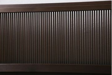アンティーク建具　和製アンティーク　昭和初期　結霜ガラス　細かな格子が目を引く万本格子戸2枚セット(引き戸、建具)(R-041227)