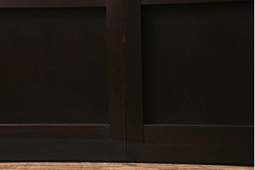 アンティーク建具　和製アンティーク　昭和初期　結霜ガラス　細かな格子が目を引く万本格子戸2枚セット(引き戸、建具)(R-041227)