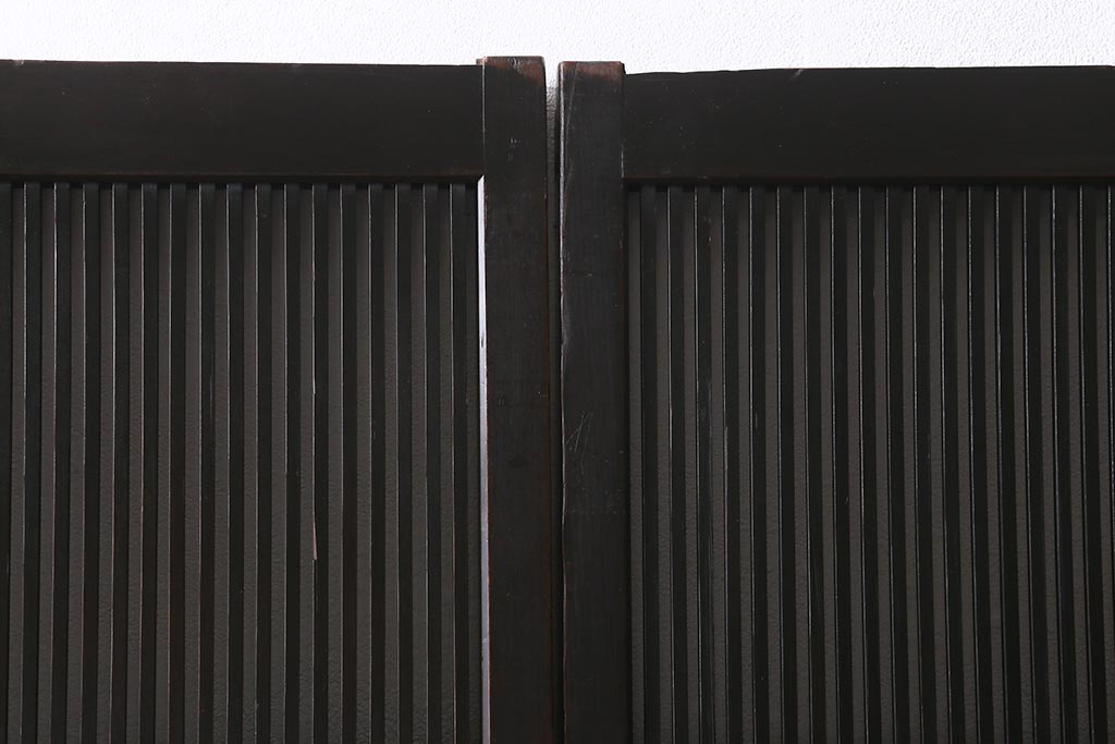 アンティーク建具　和製アンティーク　明治大正期　和の空間を高める万本格子戸2枚セット　(R-041228)