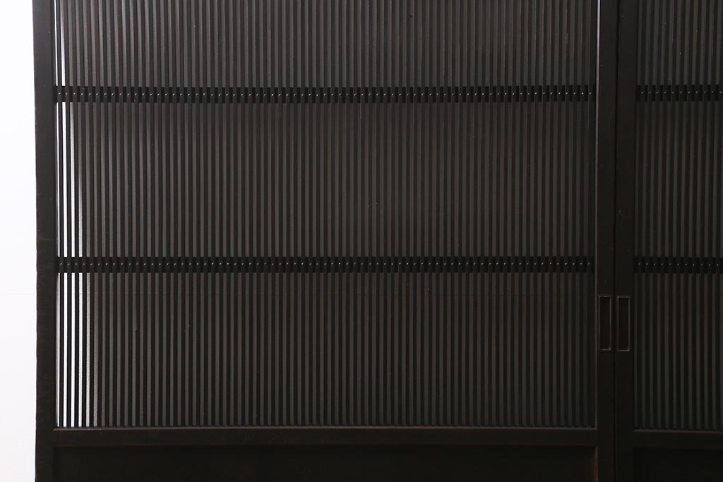 アンティーク建具　和製アンティーク　明治大正期　和の空間を高める万本格子戸2枚セット　(R-041228)