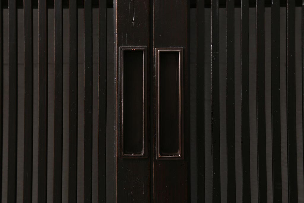 アンティーク建具　和製アンティーク　明治大正期　和の空間を高める万本格子戸2枚セット　(R-041228)