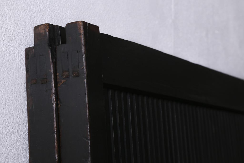 アンティーク建具　和製アンティーク　明治大正期　和の空間を高める万本格子戸2枚セット　(R-041228)