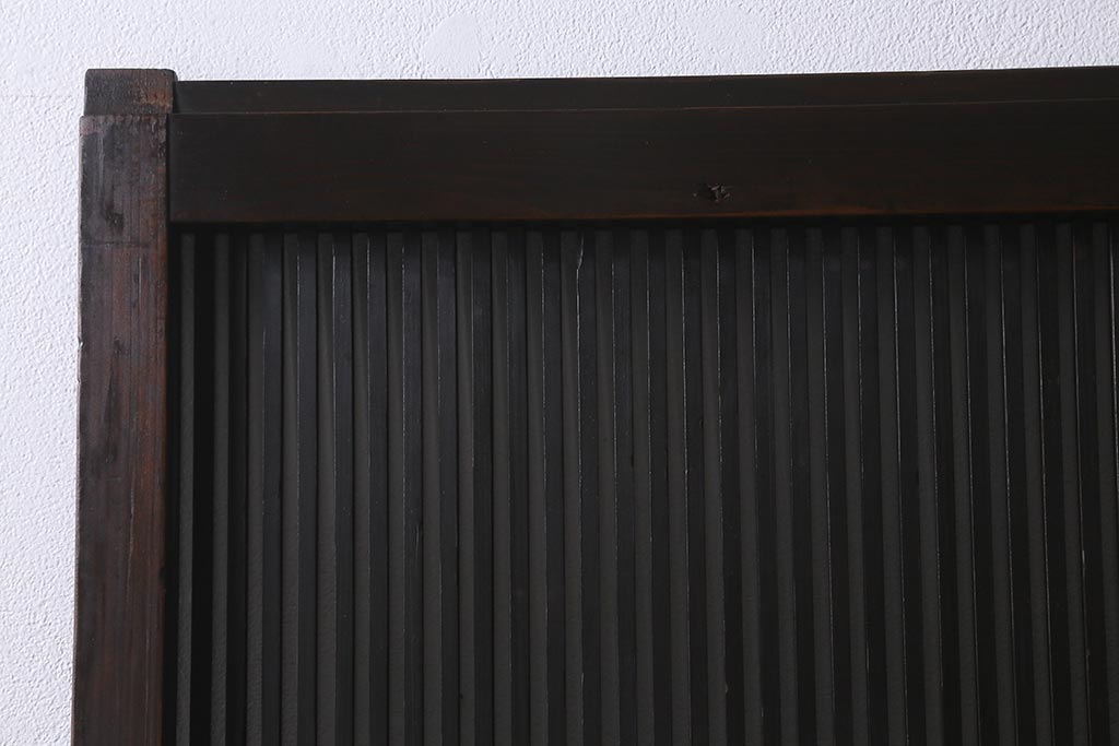 アンティーク建具　和製アンティーク　明治大正期　和の空間を高める万本格子戸2枚セット　(R-041228)