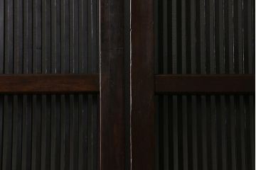 アンティーク建具　和製アンティーク　明治大正期　和の空間を高める万本格子戸2枚セット　(R-041228)