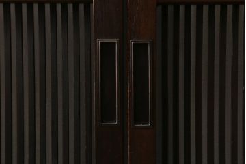 アンティーク建具　和製アンティーク　明治大正期　和の空間を高める万本格子戸2枚セット　(R-041228)