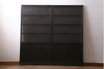アンティーク建具　和製アンティーク　明治大正期　和の空間を高める万本格子戸2枚セット(引き戸、建具)(R-041228)