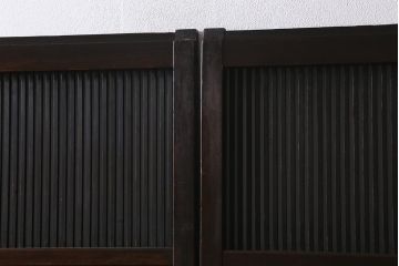 アンティーク建具　和製アンティーク　明治大正期　和の空間を高める万本格子戸2枚セット(引き戸、建具)(R-041228)