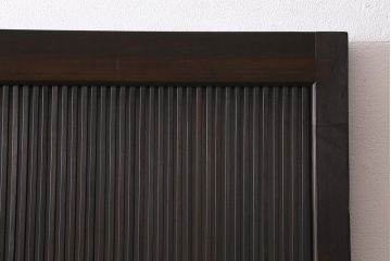 アンティーク建具　和製アンティーク　当店オリジナルガラス　昭和初期　整然と並ぶ格子が繊細な万本格子戸2枚セット(引き戸、建具)(R-041229)