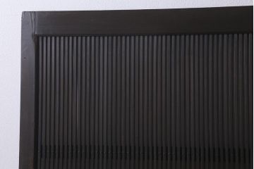 アンティーク建具　和製アンティーク　当店オリジナルガラス　昭和初期　整然と並ぶ格子が繊細な万本格子戸2枚セット(引き戸、建具)(R-041229)