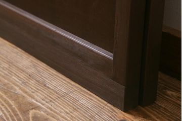 アンティーク建具　和製アンティーク　当店オリジナルガラス　昭和初期　整然と並ぶ格子が繊細な万本格子戸2枚セット(引き戸、建具)(R-041229)