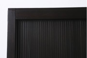アンティーク建具　和製アンティーク　当店オリジナルガラス　昭和初期　整然と並ぶ格子が繊細な万本格子戸2枚セット(引き戸、建具)(R-041229)