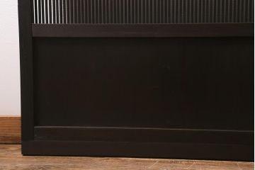 アンティーク建具　和製アンティーク　当店オリジナルガラス　昭和初期　整然と並ぶ格子が繊細な万本格子戸2枚セット(引き戸、建具)(R-041229)