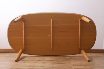 中古　日進木工　WHITEWOODシリーズ　オーバル型　温かみのある木の風合いが魅力のダイニングテーブル(定価約20万円)(6人掛け)(R-041231)