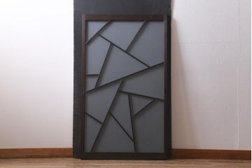 アンティーク建具　激レア!　昭和初期　すりガラス　凝ったデザインが目を引く美しいガラス戸1枚(建具、窓、引き戸)(R-041237)