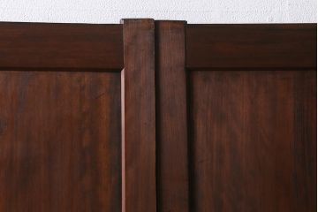 アンティーク建具　和製アンティーク　昭和初期　存在感のある佇まいが魅力の板戸2枚セット(建具、引き戸)(R-041238)