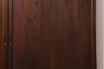 アンティーク建具　和製アンティーク　昭和初期　存在感のある佇まいが魅力の板戸2枚セット(建具、引き戸)(R-041238)