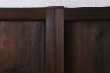 アンティーク建具　和製アンティーク　昭和初期　存在感のある佇まいが魅力の板戸2枚セット(建具、引き戸)(R-041238)