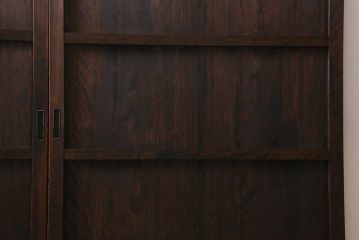 アンティーク建具　和製アンティーク　昭和初期　存在感のある佇まいが魅力の板戸2枚セット(建具、引き戸)(R-041238)