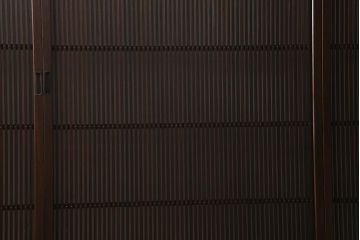 アンティーク建具　昭和中期　上手物　竹の装飾が目を引く風情漂う格子戸4枚セット(引き戸)(R-041240)