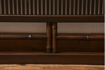 アンティーク建具　昭和中期　上手物　竹の装飾が目を引く風情漂う格子戸4枚セット(引き戸)(R-041240)