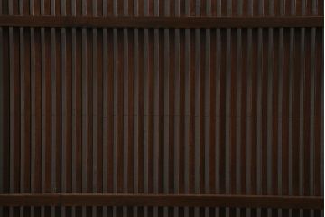 アンティーク建具　昭和中期　上手物　竹の装飾が目を引く風情漂う格子戸4枚セット(引き戸)(R-041240)