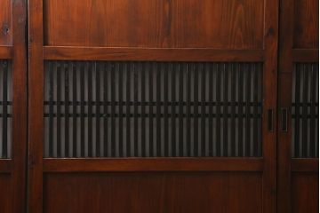 アンティーク建具　和製アンティーク　大正期　木の味わい深さが魅力の帯戸4枚セット(板戸、引き戸、建具)(R-041241)