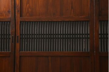 アンティーク建具　和製アンティーク　大正期　木の味わい深さが魅力の帯戸4枚セット(板戸、引き戸、建具)(R-041241)