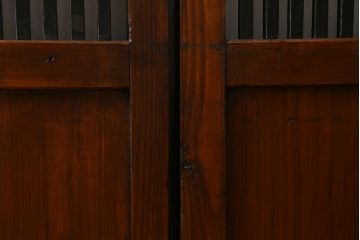 アンティーク建具　和製アンティーク　大正期　木の味わい深さが魅力の帯戸4枚セット(板戸、引き戸、建具)(R-041241)