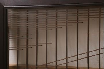 アンティーク建具　和製アンティーク　昭和中期　両面ガラス　繊細な組子が目を引く欄間(明かり取り、明り取り)(R-041243)