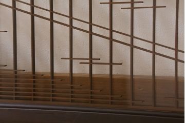 アンティーク建具　和製アンティーク　昭和中期　両面ガラス　繊細な組子が目を引く欄間(明かり取り、明り取り)(R-041243)