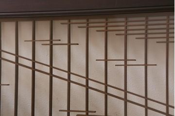 アンティーク建具　和製アンティーク　昭和中期　両面ガラス　繊細な組子が目を引く欄間(明かり取り、明り取り)(R-041243)