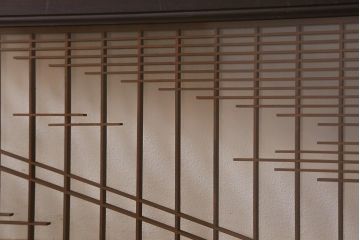 アンティーク建具　和製アンティーク　昭和中期　両面ガラス　繊細な組子が目を引く欄間(明かり取り、明り取り)(R-041243)