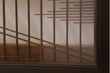 アンティーク建具　和製アンティーク　昭和中期　両面ガラス　繊細な組子が目を引く欄間(明かり取り、明り取り)(R-041243)