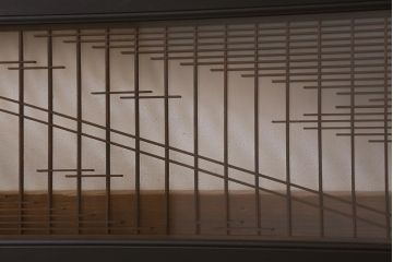 アンティーク建具　和製アンティーク　昭和中期　両面ガラス　繊細な組子が目を引く欄間(明かり取り、明り取り)(R-041243)