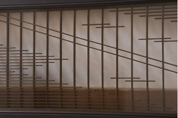 アンティーク建具　和製アンティーク　昭和中期　両面ガラス　繊細な組子が目を引く欄間(明かり取り、明り取り)(R-041243)