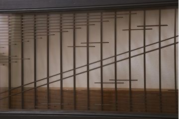 アンティーク建具　和製アンティーク　昭和中期　両面ガラス　繊細な組子が目を引く欄間(明かり取り、明り取り)(R-041243)