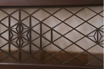 アンティーク建具　和製アンティーク　昭和中期　麻の葉　両面ガラス　上品な組子が魅力的な欄間(明かり取り、明り取り)(R-041244)