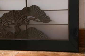 アンティーク建具　和製アンティーク　昭和中期　松の図　和モダンな空間を高める欄間(明かり取り、明り取り)(R-041248)