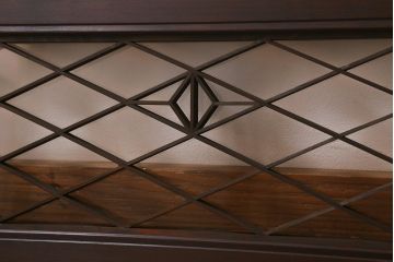 アンティーク建具　昭和中期　片面ガラス　和の雰囲気を高めるおしゃれな組子欄間(明り取り、明かり取り)(R-041249)