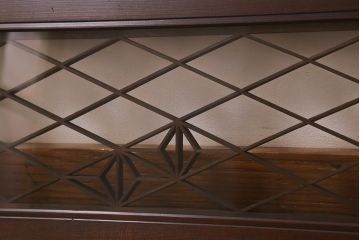 アンティーク建具　昭和中期　片面ガラス　和の雰囲気を高めるおしゃれな組子欄間(明り取り、明かり取り)(R-041249)