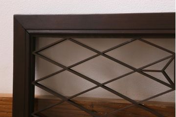 アンティーク建具　昭和中期　片面ガラス　和の雰囲気を高めるおしゃれな組子欄間(明り取り、明かり取り)(R-041249)