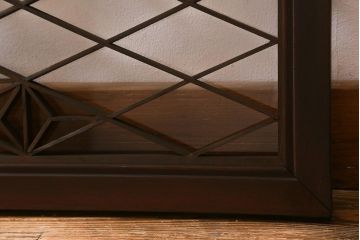 アンティーク建具　昭和中期　片面ガラス　和の雰囲気を高めるおしゃれな組子欄間(明り取り、明かり取り)(R-041249)