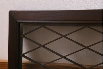 アンティーク建具　昭和中期　片面ガラス　和の雰囲気を高めるおしゃれな組子欄間(明り取り、明かり取り)(R-041249)