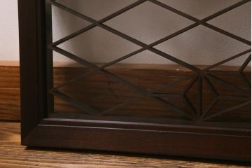 アンティーク建具　昭和中期　片面ガラス　和の雰囲気を高めるおしゃれな組子欄間(明り取り、明かり取り)(R-041249)