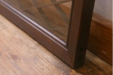 アンティーク建具　昭和中期　片面ガラス　和の雰囲気を高めるおしゃれな組子欄間(明り取り、明かり取り)(R-041249)